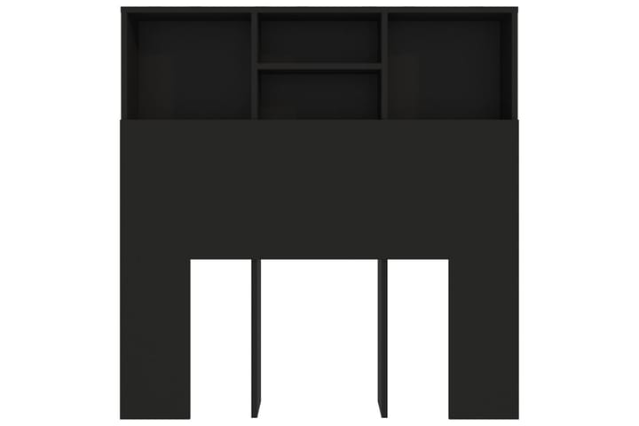 Sängynpääty säilytystilalla musta 100x19x103,5 cm - Musta - Sängynpääty