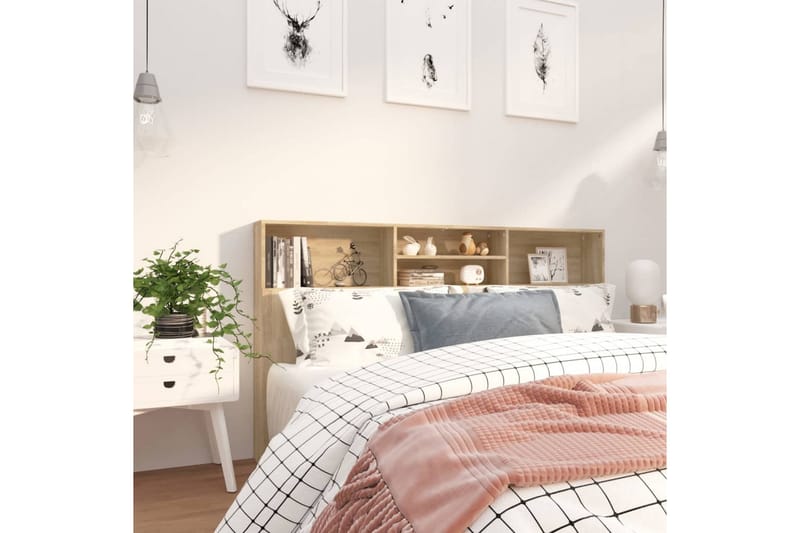 Sängynpääty säilytystilalla Sonoma-tammi 180x19x103,5 cm - Ruskea - Huonekalut - Sänky - Sängyn lisävarusteet & sängynpäädyt - Sängynpääty
