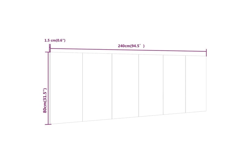 Sängynpääty seinälle harmaa Sonoma 240x1,5x80 cm tekninen pu - Harmaa - Huonekalut - Sänky - Sängyn lisävarusteet & sängynpäädyt - Sängynpääty