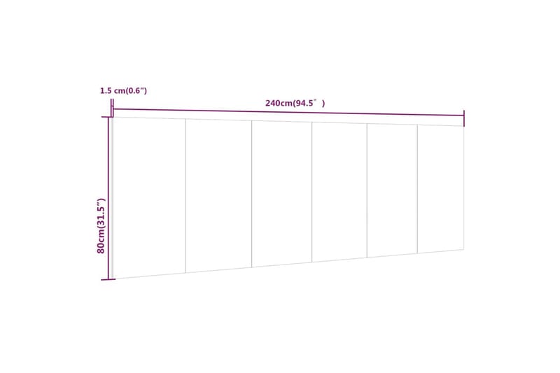 Sängynpääty seinälle harmaa Sonoma 240x1,5x80 cm tekninen pu - Harmaa - Sängynpääty