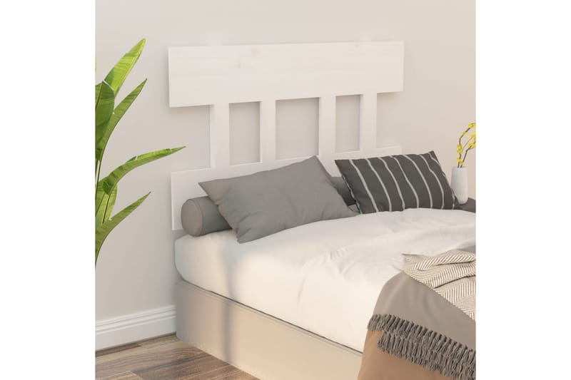 Sängynpääty valkoinen 103,5x3x81 cm täysi mänty - Valkoinen - Huonekalut - Sänky - Sängyn lisävarusteet & sängynpäädyt - Sängynpääty