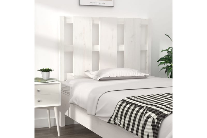 Sängynpääty valkoinen 105,5x4x100 cm täysi mänty - Valkoinen - Huonekalut - Sänky - Sängyn lisävarusteet & sängynpäädyt - Sängynpääty