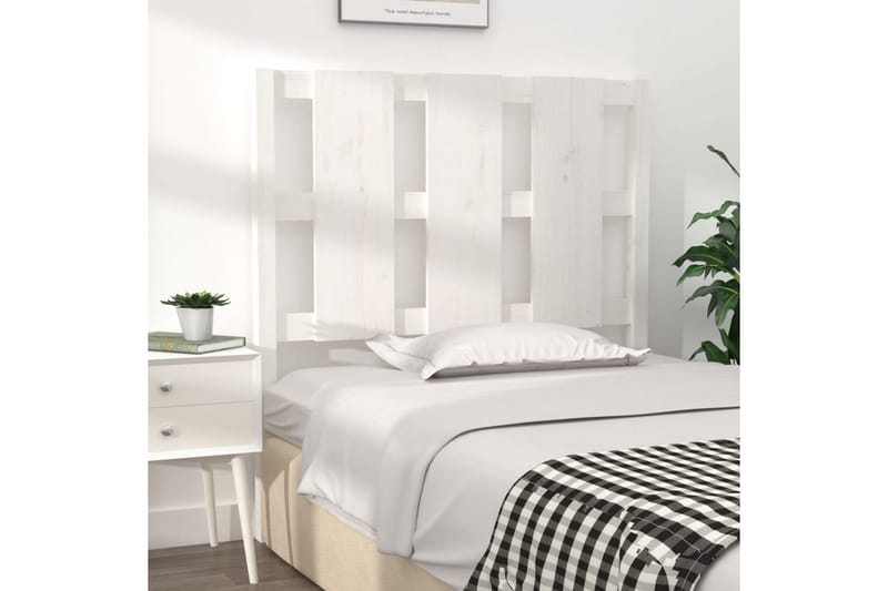 Sängynpääty valkoinen 105,5x4x100 cm täysi mänty - Valkoinen - Huonekalut - Sänky - Sängyn lisävarusteet & sängynpäädyt - Sängynpääty