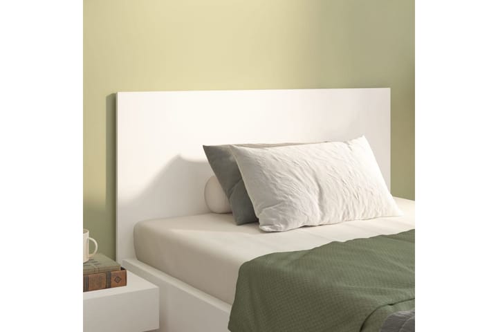 Sängynpääty valkoinen 120x1,5x80 cm tekninen puu - Valkoinen - Sängynpääty
