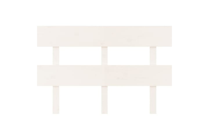 Sängynpääty valkoinen 124x3x81 cm täysi mänty - Valkoinen - Sängynpääty