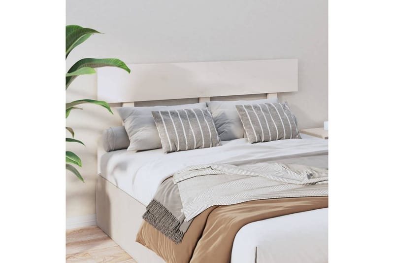 Sängynpääty valkoinen 124x3x81 cm täysi mänty - Valkoinen - Huonekalut - Sänky - Sängyn lisävarusteet & sängynpäädyt - Sängynpääty
