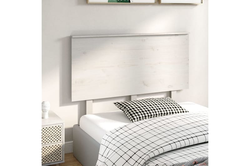 Sängynpääty valkoinen 124x6x82,5 cm täysi mänty - Valkoinen - Huonekalut - Sänky - Sängyn lisävarusteet & sängynpäädyt - Sängynpääty