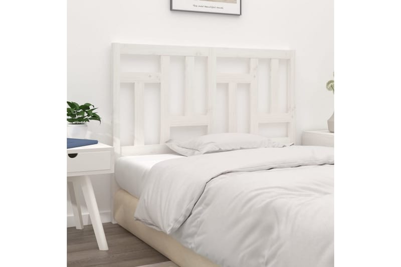 Sängynpääty valkoinen 125,5x4x100 cm täysi mänty - Valkoinen - Huonekalut - Sänky - Sängyn lisävarusteet & sängynpäädyt - Sängynpääty