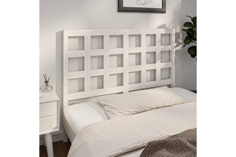 Sängynpääty valkoinen 125,5x4x100 cm täysi mänty - Valkoinen - Huonekalut - Sänky - Sängyn lisävarusteet & sängynpäädyt - Sängynpääty