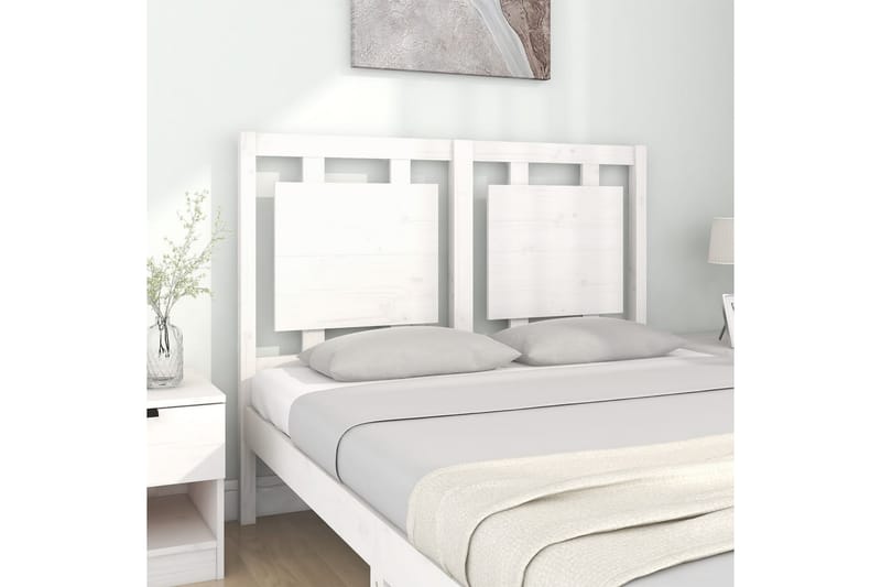 Sängynpääty valkoinen 125,5x4x100 cm täysi mänty - Valkoinen - Huonekalut - Sänky - Sängyn lisävarusteet & sängynpäädyt - Sängynpääty