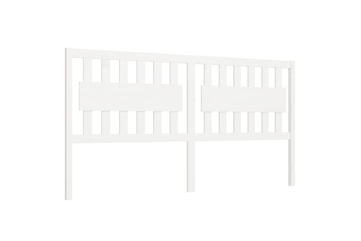Sängynpääty valkoinen 125,5x4x100 cm täysi mänty - Valkoinen - Sängynpääty