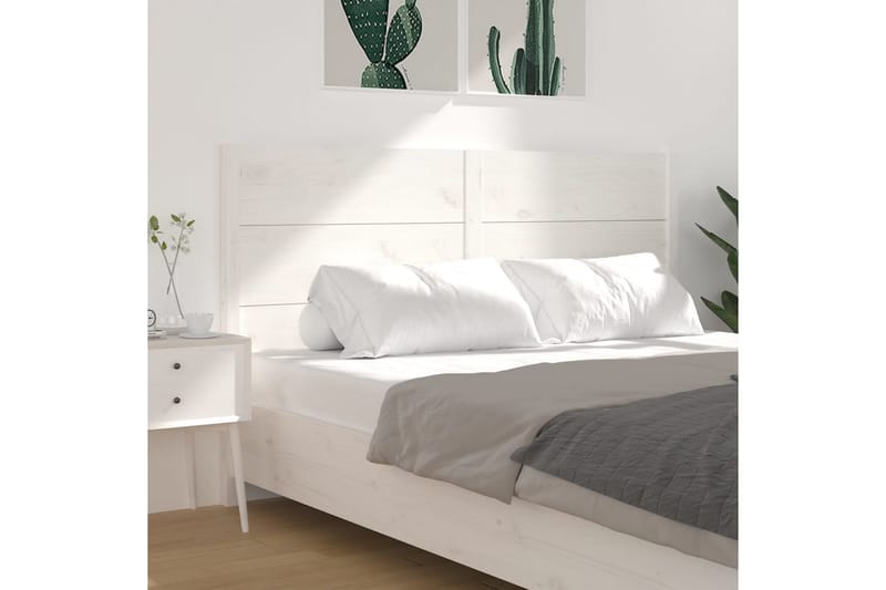 Sängynpääty valkoinen 126x4x100 cm täysi mänty - Valkoinen - Huonekalut - Sänky - Sängyn lisävarusteet & sängynpäädyt - Sängynpääty