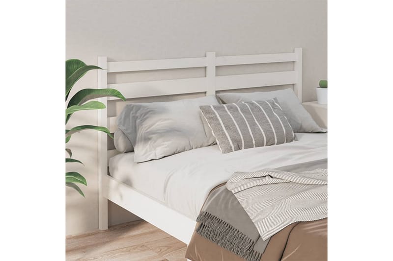 Sängynpääty valkoinen 126x4x100 cm täysi mänty - Valkoinen - Huonekalut - Sänky - Sängyn lisävarusteet & sängynpäädyt - Sängynpääty
