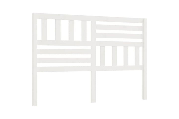 Sängynpääty valkoinen 126x4x100 cm täysi mänty - Valkoinen - Sängynpääty