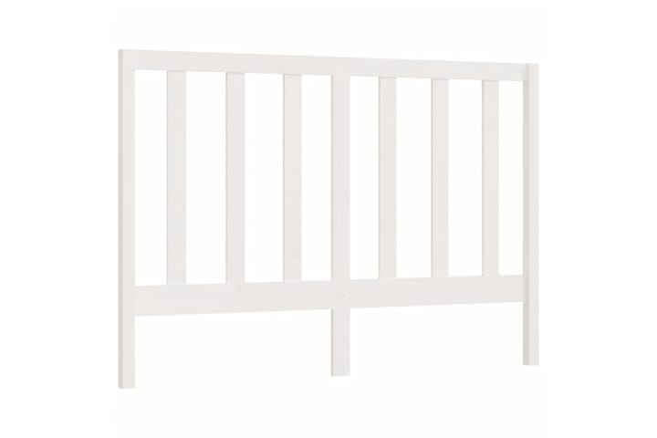 Sängynpääty valkoinen 126x4x100 cm täysi mänty - Valkoinen - Sängynpääty