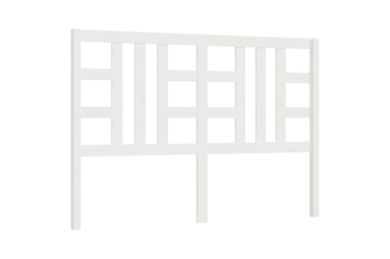 Sängynpääty valkoinen 126x4x100 cm täysi mänty - Valkoinen - Huonekalut - Sänky - Sängyn lisävarusteet & sängynpäädyt - Sängynpääty