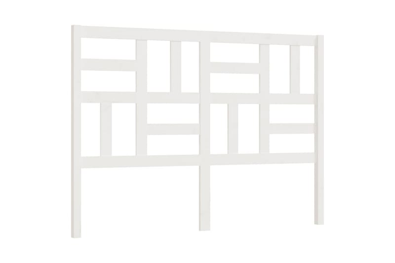 Sängynpääty valkoinen 126x4x104 cm täysi mänty - Valkoinen - Huonekalut - Sänky - Sängyn lisävarusteet & sängynpäädyt - Sängynpääty