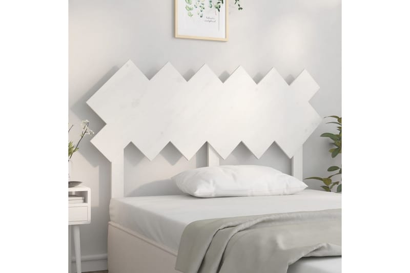 Sängynpääty valkoinen 132x3x81 cm täysi mänty - Valkoinen - Huonekalut - Sänky - Sängyn lisävarusteet & sängynpäädyt - Sängynpääty