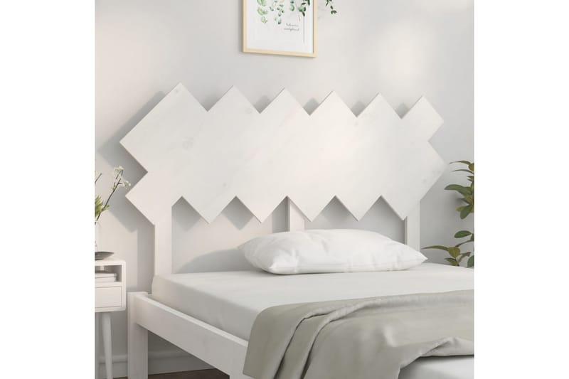 Sängynpääty valkoinen 132x3x81 cm täysi mänty - Valkoinen - Huonekalut - Sänky - Sängyn lisävarusteet & sängynpäädyt - Sängynpääty