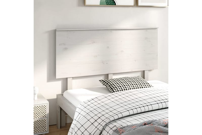 Sängynpääty valkoinen 144x6x82,5 cm täysi mänty - Valkoinen - Huonekalut - Sänky - Sängyn lisävarusteet & sängynpäädyt - Sängynpääty