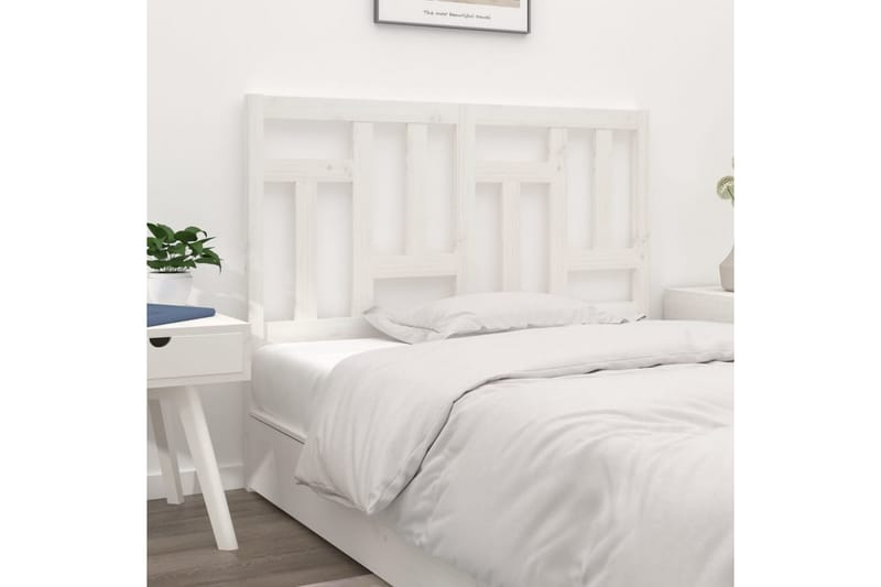 Sängynpääty valkoinen 145,5x4x100 cm täysi mänty - Valkoinen - Huonekalut - Sänky - Sängyn lisävarusteet & sängynpäädyt - Sängynpääty