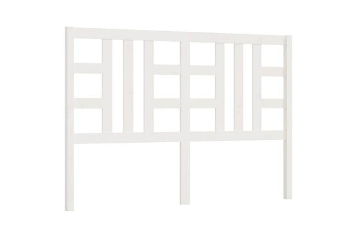 Sängynpääty valkoinen 146x4x100 cm täysi mänty - Valkoinen - Sängynpääty