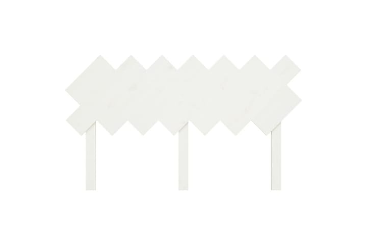 Sängynpääty valkoinen 151,5x3x81 cm täysi mänty - Valkoinen - Sängynpääty