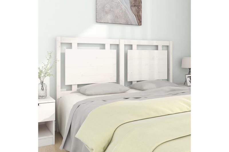 Sängynpääty valkoinen 155,5x4x100 cm täysi mänty - Valkoinen - Huonekalut - Sänky - Sängyn lisävarusteet & sängynpäädyt - Sängynpääty