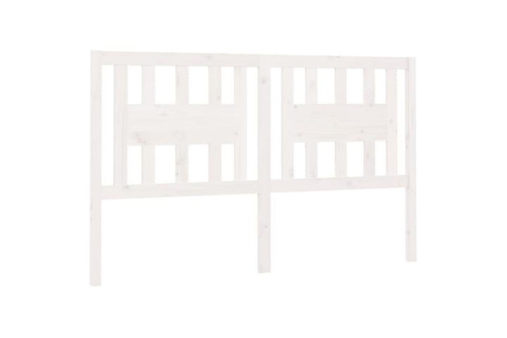 Sängynpääty valkoinen 156x4x100 cm täysi mänty - Valkoinen - Sängynpääty