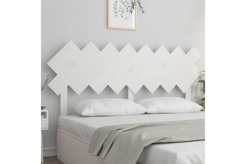 Sängynpääty valkoinen 159,5x3x80,5 cm täysi mänty - Valkoinen - Huonekalut - Sänky - Sängyn lisävarusteet & sängynpäädyt - Sängynpääty