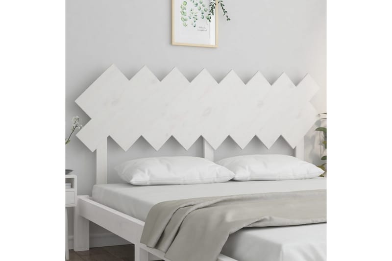 Sängynpääty valkoinen 159,5x3x80,5 cm täysi mänty - Valkoinen - Huonekalut - Sänky - Sängyn lisävarusteet & sängynpäädyt - Sängynpääty