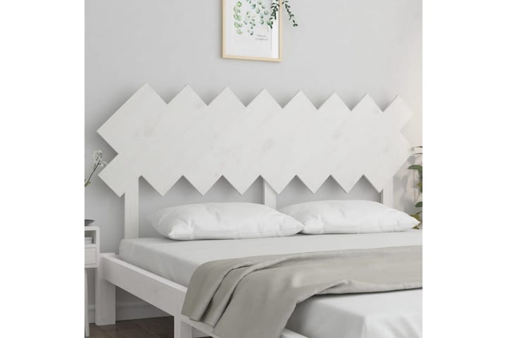 Sängynpääty valkoinen 159,5x3x80,5 cm täysi mänty - Valkoinen - Sängynpääty