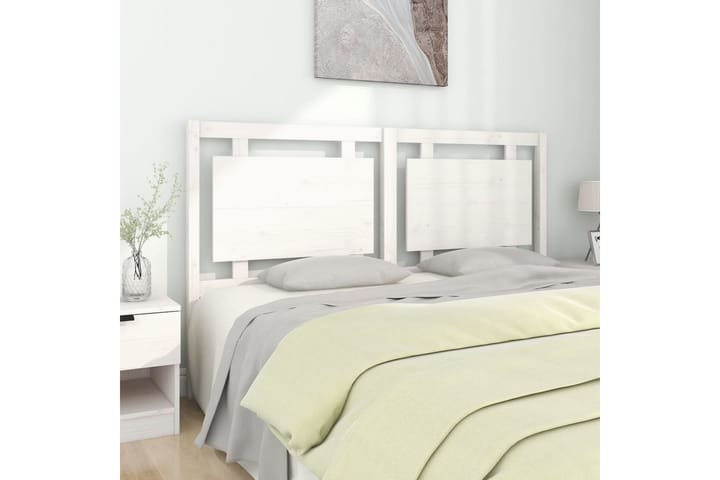 Sängynpääty valkoinen 165,5x4x100 cm täysi mänty - Valkoinen - Sängynpääty
