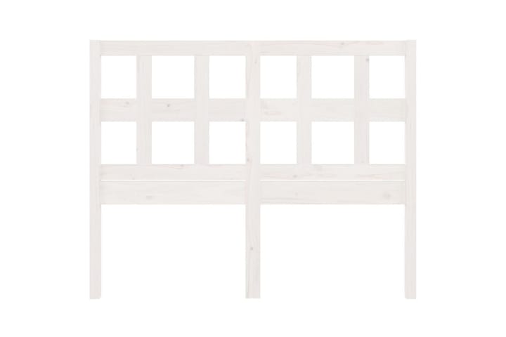 Sängynpääty valkoinen 185,5x4x100 cm täysi mänty - Valkoinen - Sängynpääty