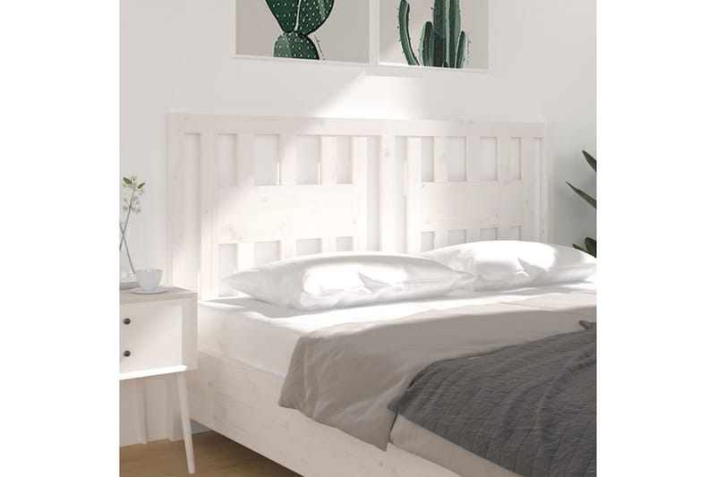 Sängynpääty valkoinen 186x4x100 cm täysi mänty - Valkoinen - Huonekalut - Sänky - Sängyn lisävarusteet & sängynpäädyt - Sängynpääty