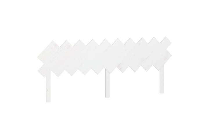 Sängynpääty valkoinen 196x3x80,5 cm täysi mänty - Valkoinen - Sängynpääty