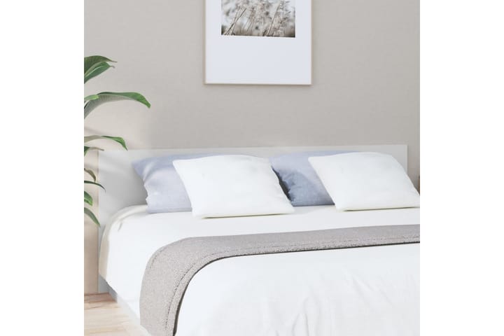 Sängynpääty valkoinen 200x1,5x80 cm tekninen puu - Valkoinen - Sängynpääty