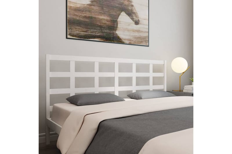 Sängynpääty valkoinen 205,5x4x100 cm täysi mänty - Valkoinen - Huonekalut - Sänky - Sängyn lisävarusteet & sängynpäädyt - Sängynpääty