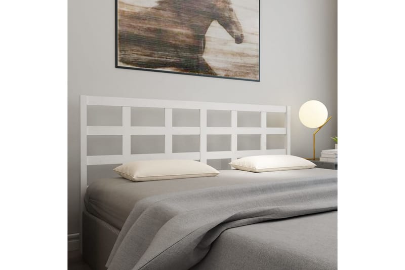 Sängynpääty valkoinen 205,5x4x100 cm täysi mänty - Valkoinen - Huonekalut - Sänky - Sängyn lisävarusteet & sängynpäädyt - Sängynpääty
