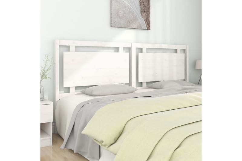 Sängynpääty valkoinen 205,5x4x100 cm täysi mänty - Valkoinen - Huonekalut - Sänky - Sängyn lisävarusteet & sängynpäädyt - Sängynpääty
