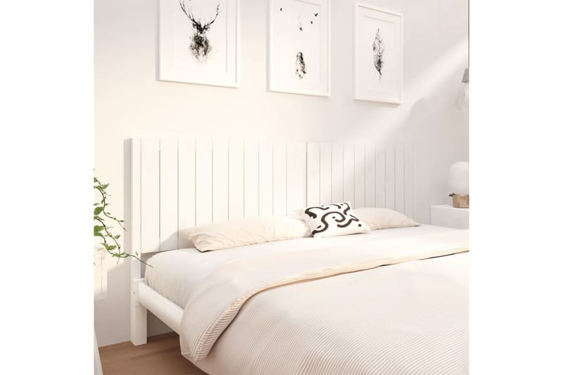 Sängynpääty valkoinen 205,5x4x100 cm täysi mänty - Valkoinen - Huonekalut - Sänky - Sängyn lisävarusteet & sängynpäädyt - Sängynpääty