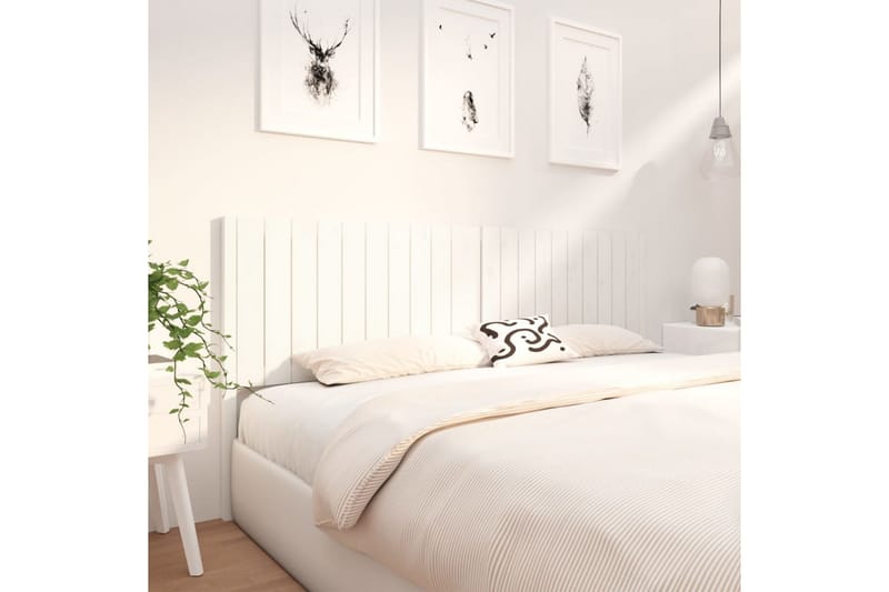 Sängynpääty valkoinen 205,5x4x100 cm täysi mänty - Valkoinen - Huonekalut - Sänky - Sängyn lisävarusteet & sängynpäädyt - Sängynpääty
