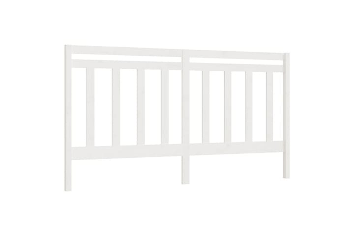Sängynpääty valkoinen 206x4x100 cm täysi mänty - Valkoinen - Sängynpääty