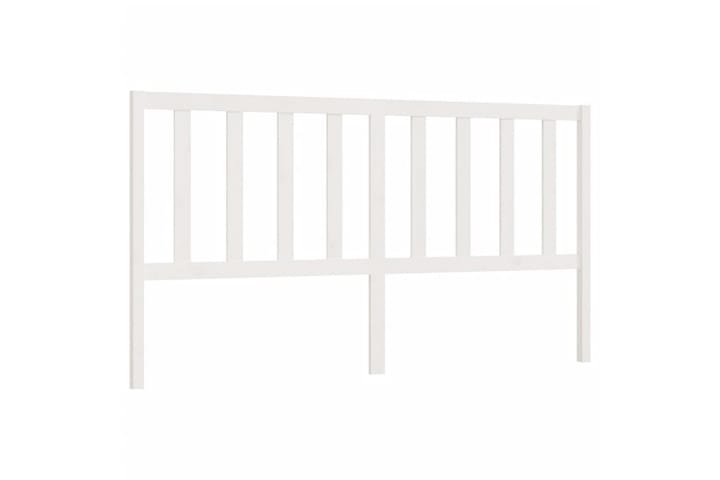 Sängynpääty valkoinen 206x4x100 cm täysi mänty - Valkoinen - Sängynpääty