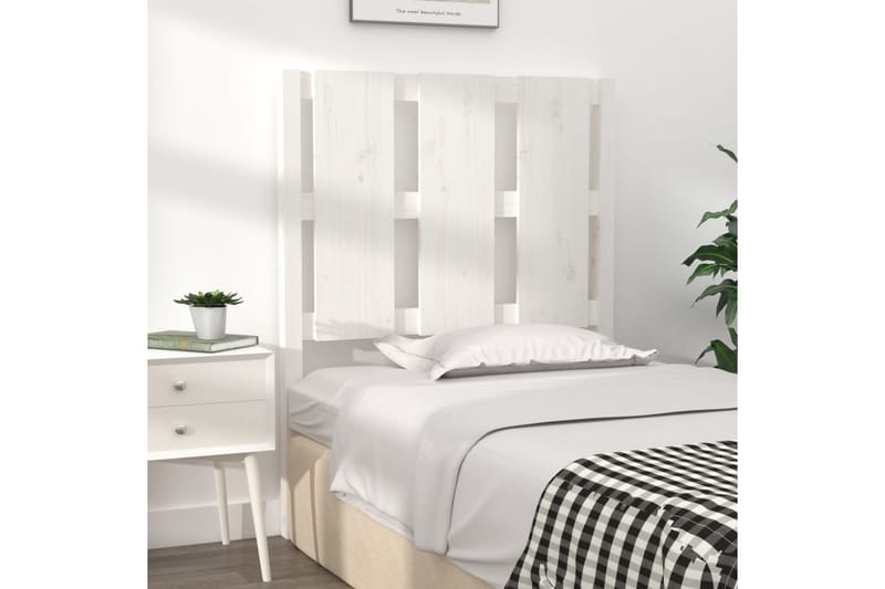 Sängynpääty valkoinen 80,5x4x100 cm täysi mänty - Valkoinen - Huonekalut - Sänky - Sängyn lisävarusteet & sängynpäädyt - Sängynpääty