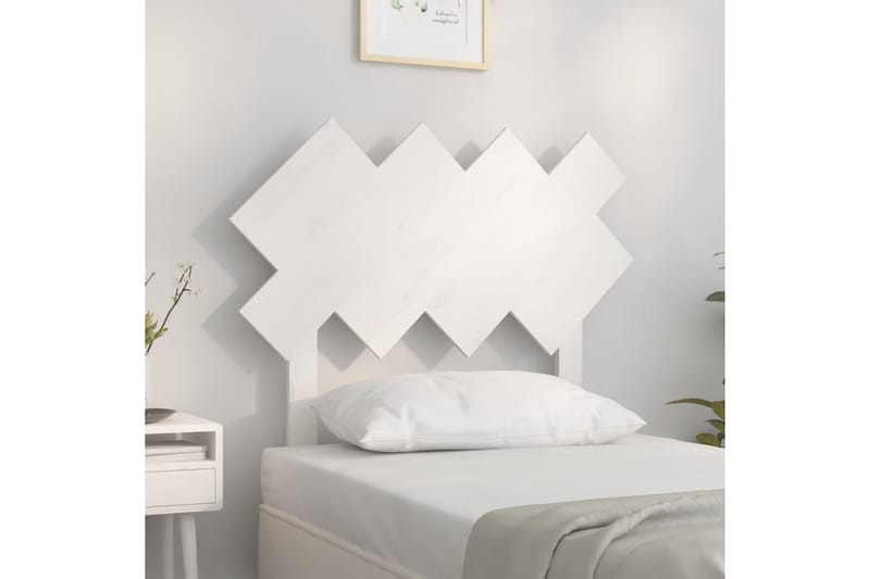 Sängynpääty valkoinen 92x3x81 cm täysi mänty - Valkoinen - Huonekalut - Sänky - Sängyn lisävarusteet & sängynpäädyt - Sängynpääty