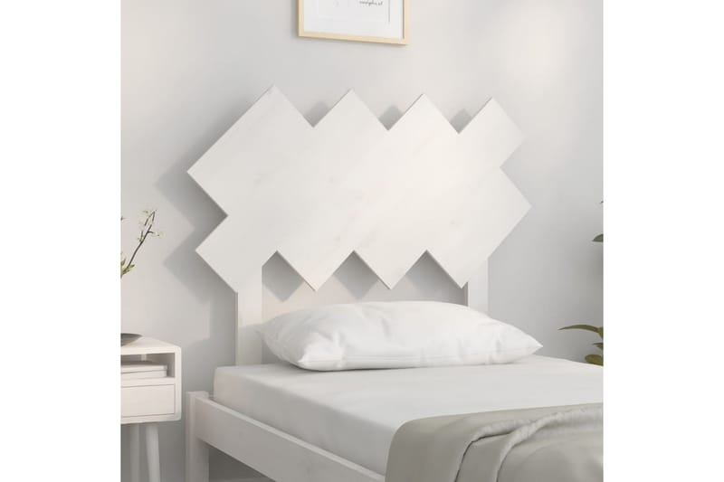 Sängynpääty valkoinen 92x3x81 cm täysi mänty - Valkoinen - Huonekalut - Sänky - Sängyn lisävarusteet & sängynpäädyt - Sängynpääty