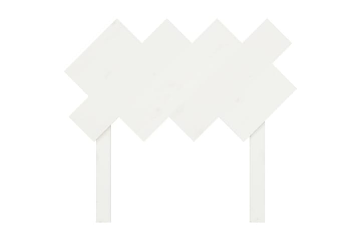 Sängynpääty valkoinen 92x3x81 cm täysi mänty - Valkoinen - Sängynpääty