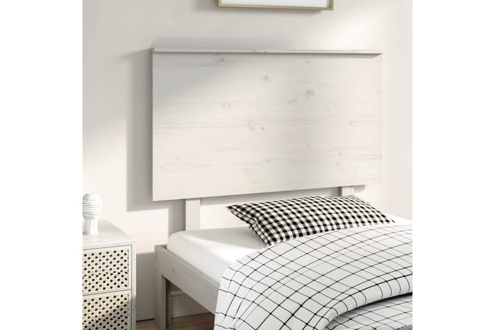 Sängynpääty valkoinen 94x6x82,5 cm täysi mänty - Valkoinen - Sängynpääty