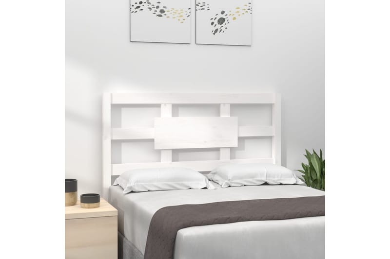 Sängynpääty valkoinen 95,5x4x100 cm täysi mänty - Valkoinen - Huonekalut - Sänky - Sängyn lisävarusteet & sängynpäädyt - Sängynpääty